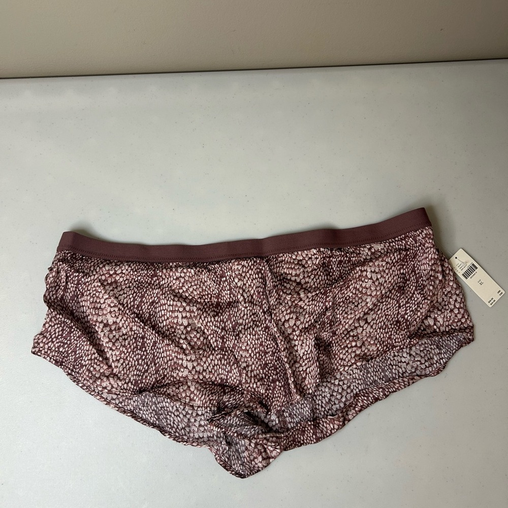 Anthropologie Brown Motif Micro Sleep Shorts Pajamas Size XL NWT